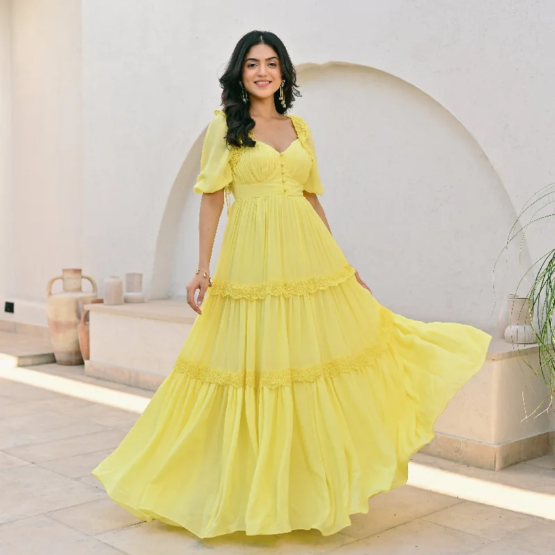 Canary Charm Long Dress