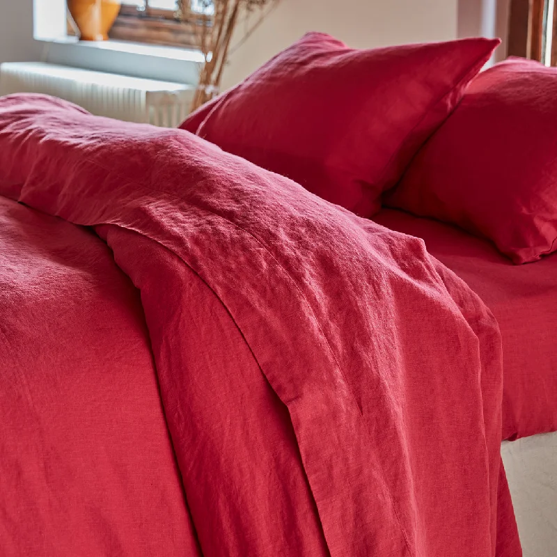 Fuchsia 100% Linen Flat Sheet