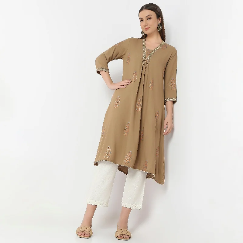 Flare Fit Printed Kurta