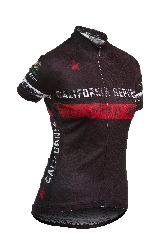 California Republic Full Zip Women's Cycling Jersey - Black