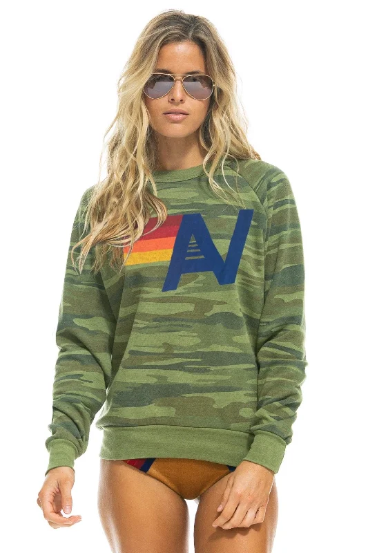 Aviator Nation Logo Unisex Crew Sweatshirt in Camo