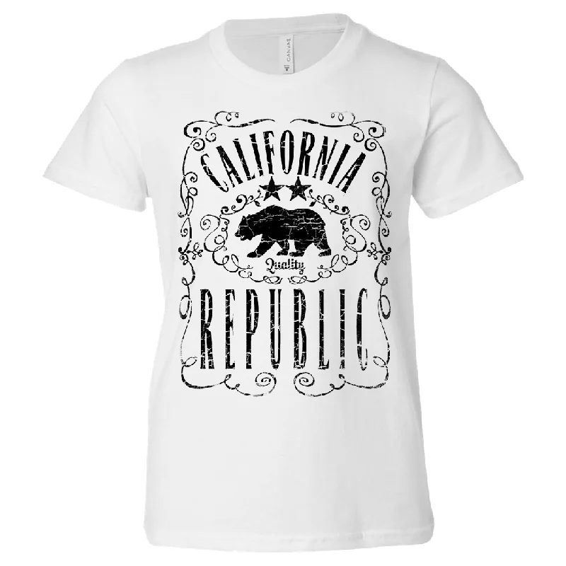 California Republic JD Whiskey Black Print Asst Colors Youth T-Shirt/tee