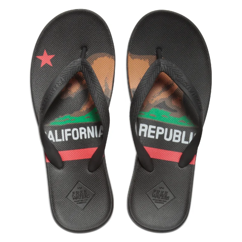 California Dreamin Black Men's Flip Flop Sandals