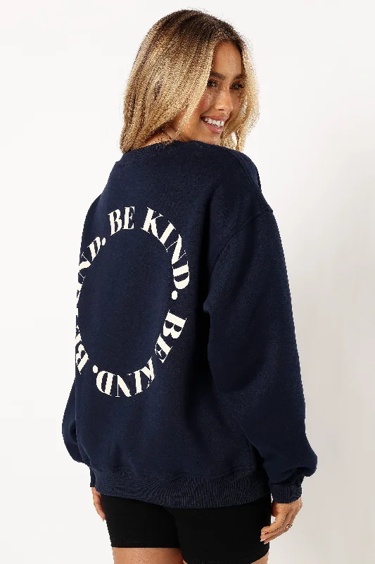 Wrenley Be Kind Sweatshirt - Navy