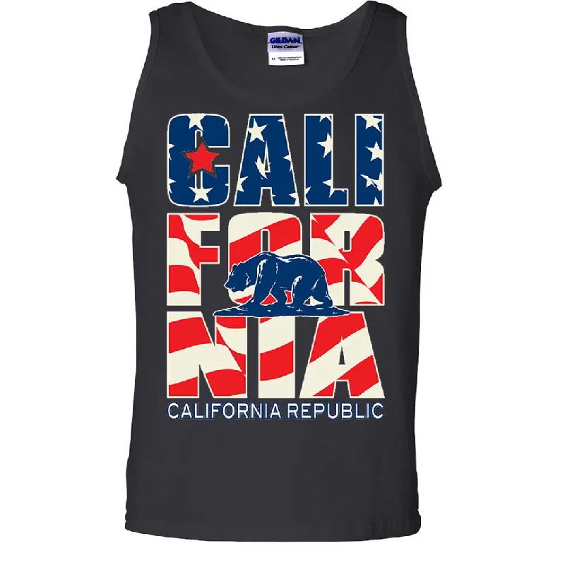 California Republic USA Flag Asst Colors Tank Top