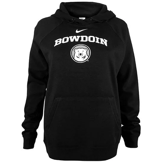 Women's Black Bowdoin & Medallion Varsity Fleece Hood from Nike