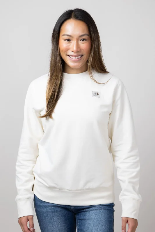 The North Face Heritage Patch Sweatshirt for Women in White Dune | NF0A7UOO-6IV