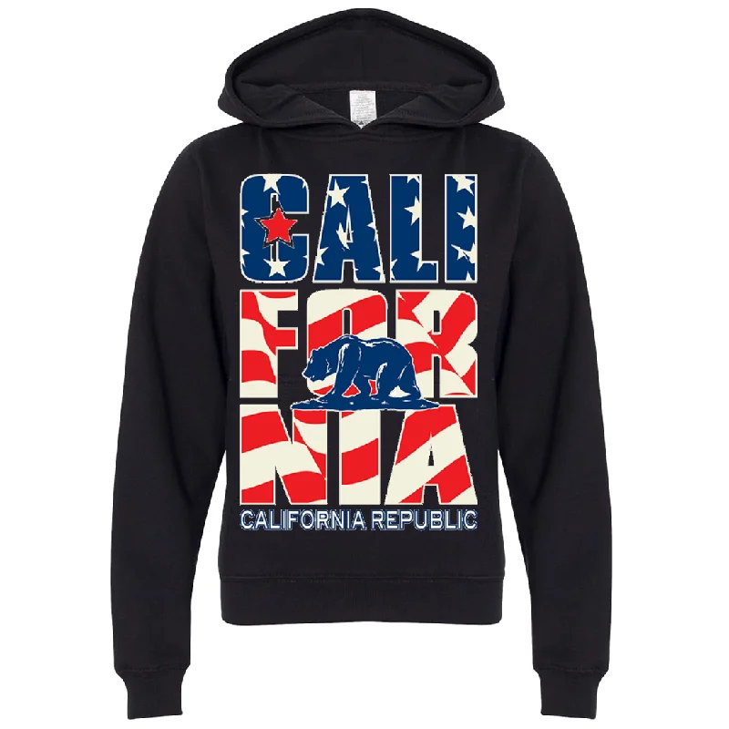 California Republic USA Flag Premium Youth Sweatshirt Hoodie