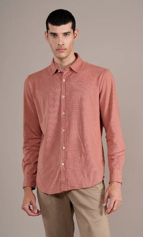 Men's Coral Self Design Full Sleeves Casual Shirt