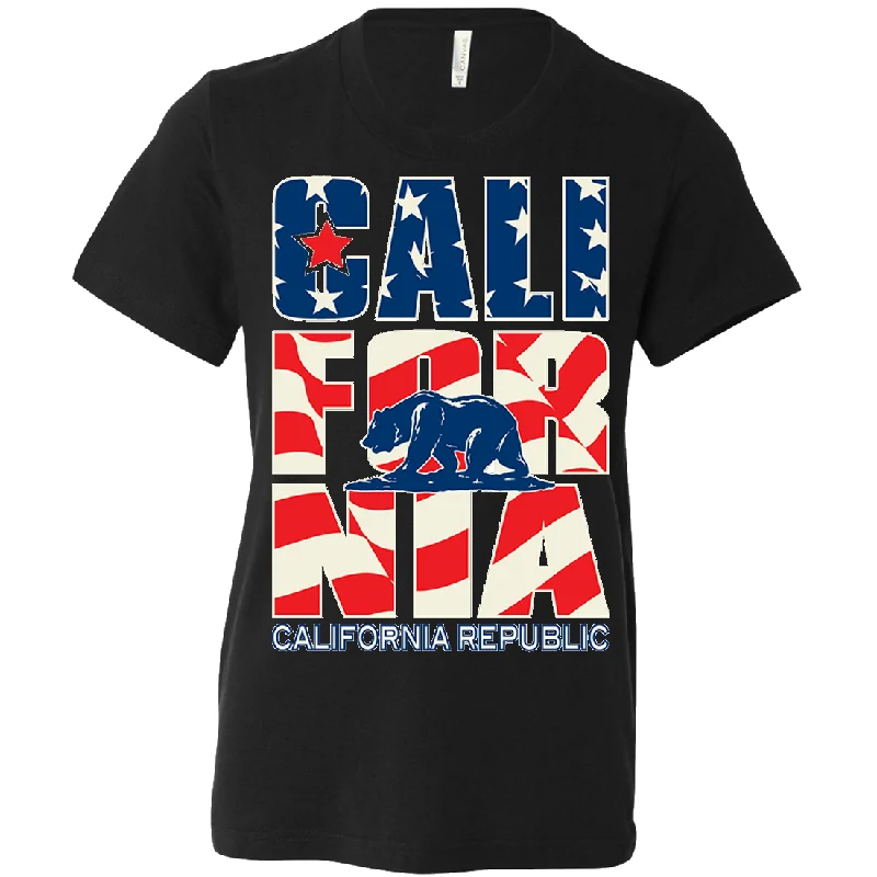 California Republic USA Flag Asst Colors Youth T-Shirt/tee