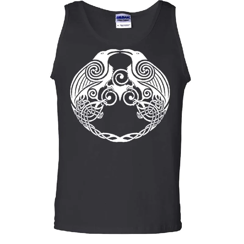 Dual Raven White Print Asst Colors Tank Top