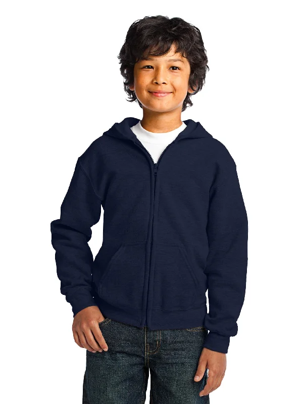 Gildan Youth Heavy Blend 50/50 Full-Zip Hooded Sweatshirt