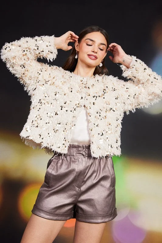 Party On Feathered Sequin Jacket