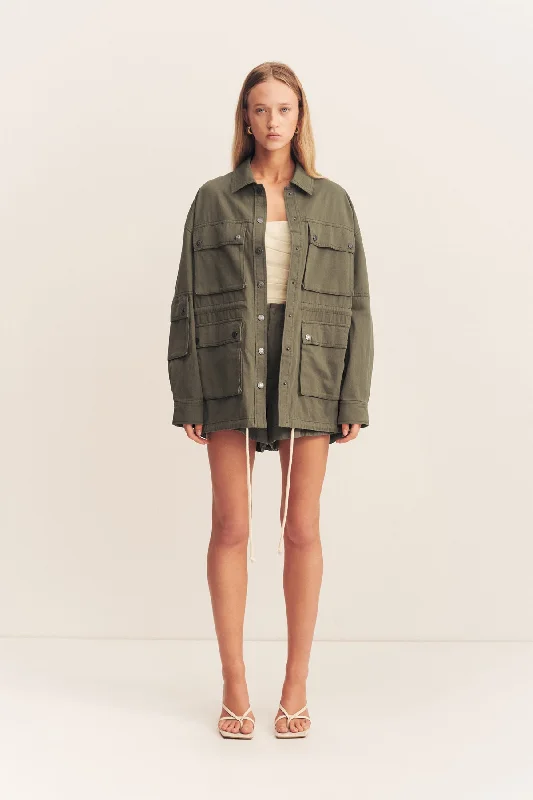 ARIANA ANORAK PATCH POCKET JACKET - KHAKI