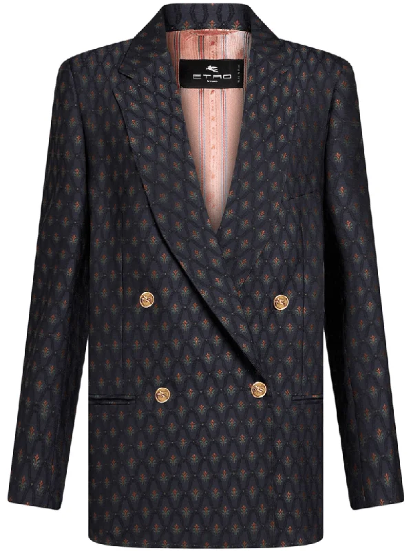 Double-breasted  jacquard blazer