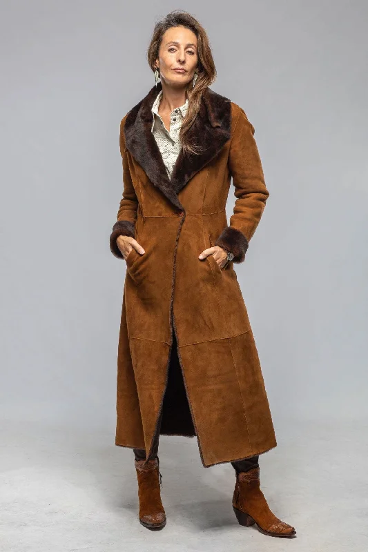 Mercedes Long Shearling In Cognac