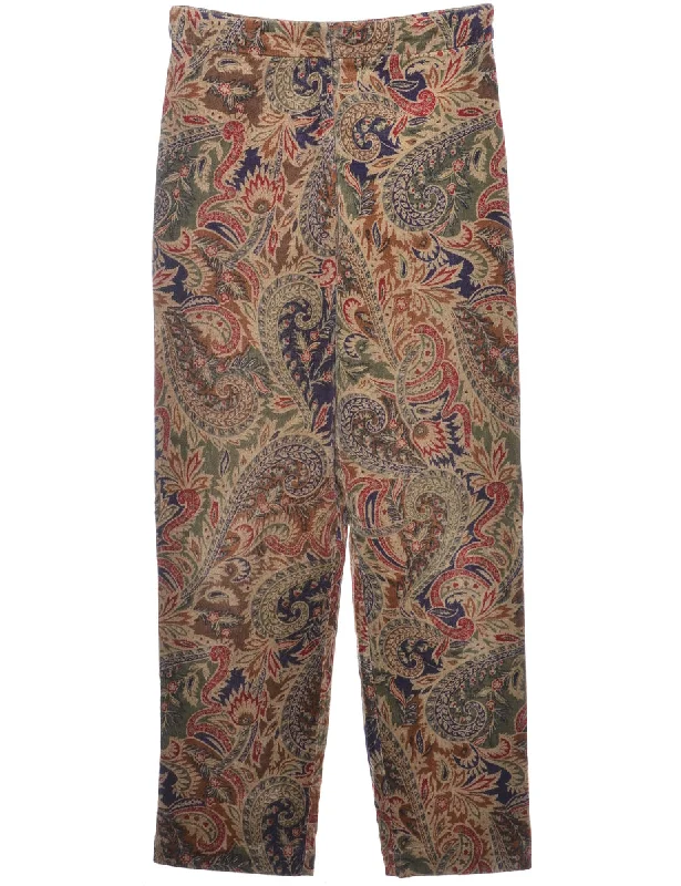 Paisley Pattern Trousers - W28 L30