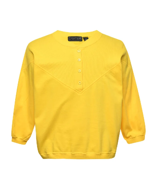 Yellow Plain Sweatshirt - M