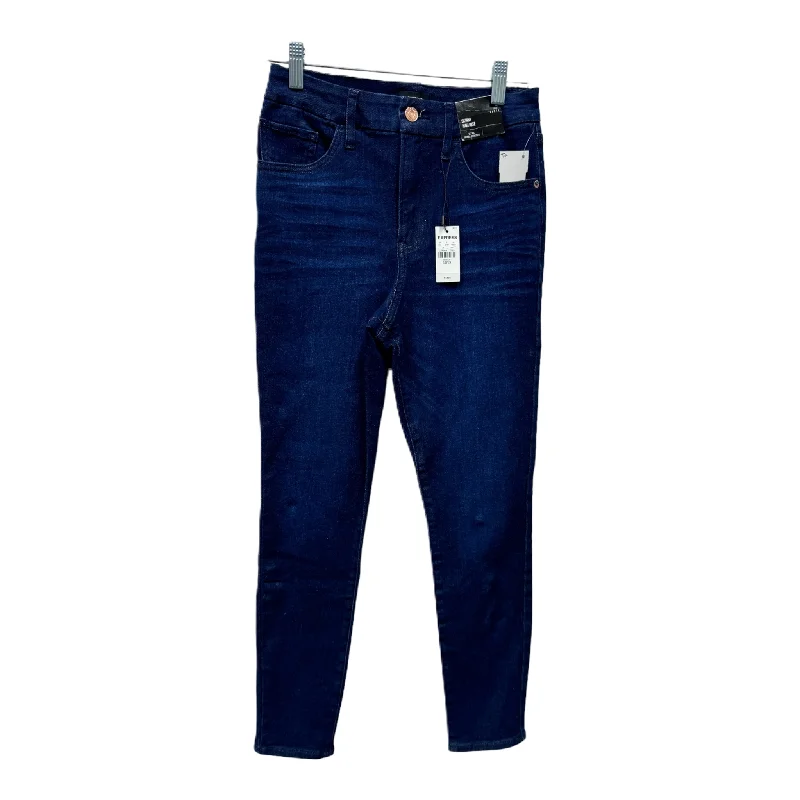 Jeans Skinny By Express In Blue Denim, Size: 4