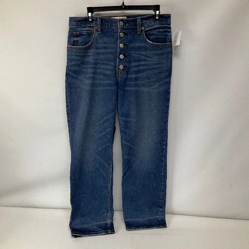 Jeans Straight By Abercrombie And Fitch In Blue Denim, Size: 10