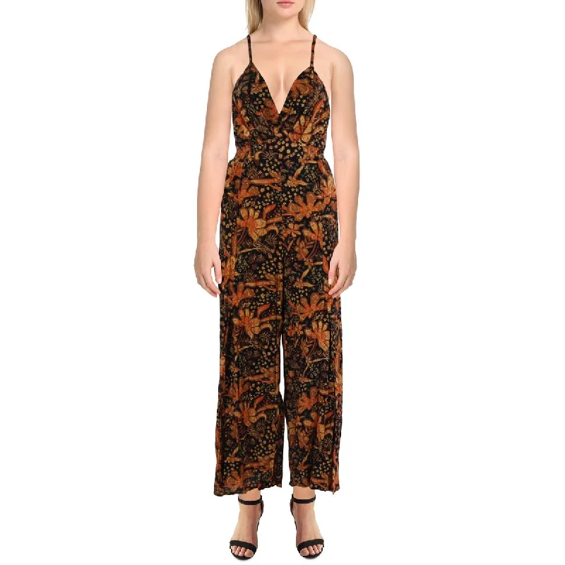 Angie Womens Printed Slit Jumpsuit