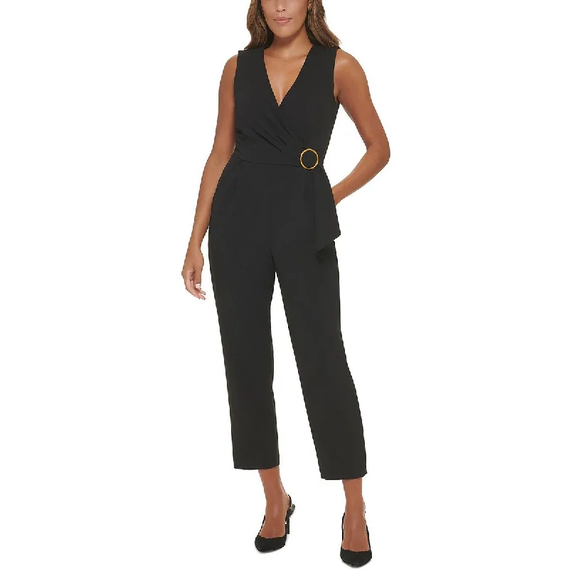 Calvin Klein Womens Crepe Sleeveless Jumpsuit