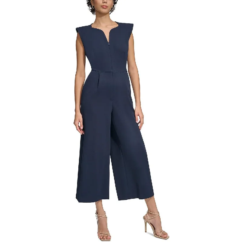 Calvin Klein Womens Cropped Wide Leg Jumpsuit