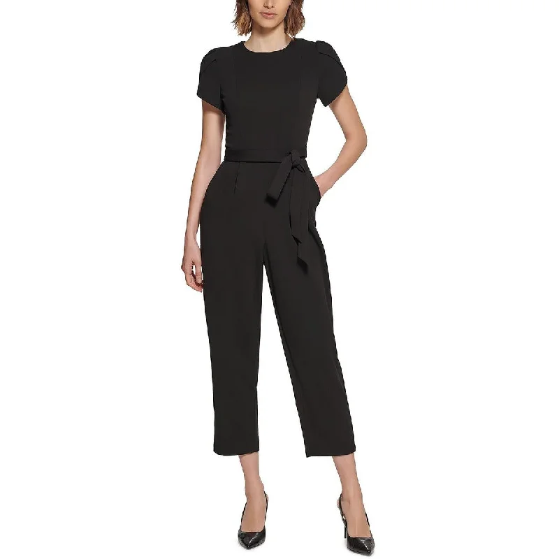 Calvin Klein Womens Petites Cropped Jumpsuit