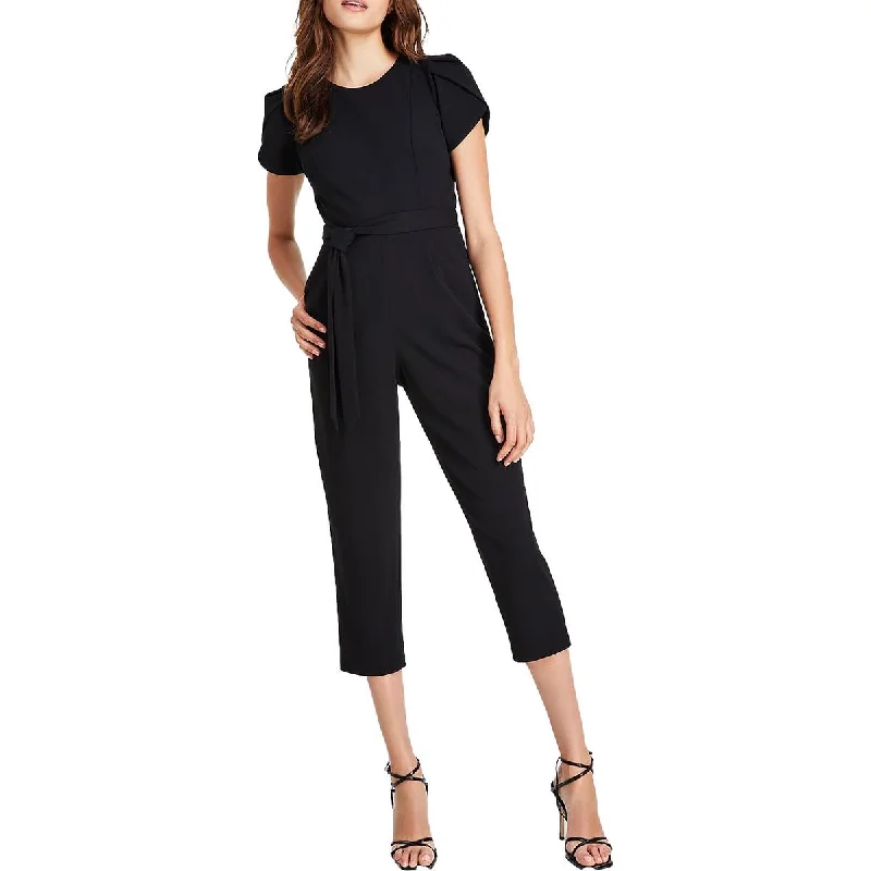 Calvin Klein Womens Plus Cropped Tulip Sleeve Jumpsuit