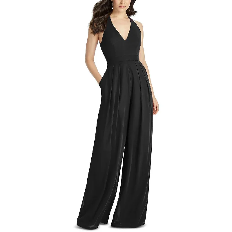 Dessy Collection by Vivian Diamond Womens Pleated V Neck Jumpsuit