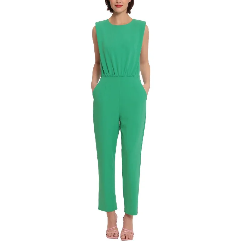 Donna Morgan Womens Crepe Pocketed Jumpsuit