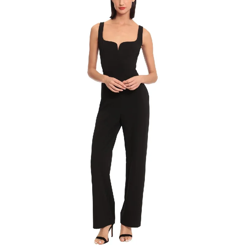 Donna Morgan Womens Wishbone Neck Dressy Jumpsuit