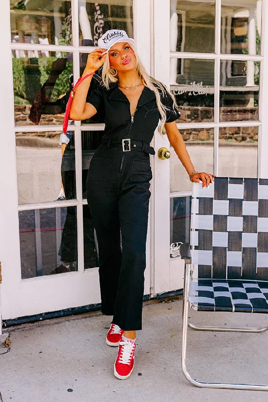 Major Charisma Denim Jumpsuit In Black