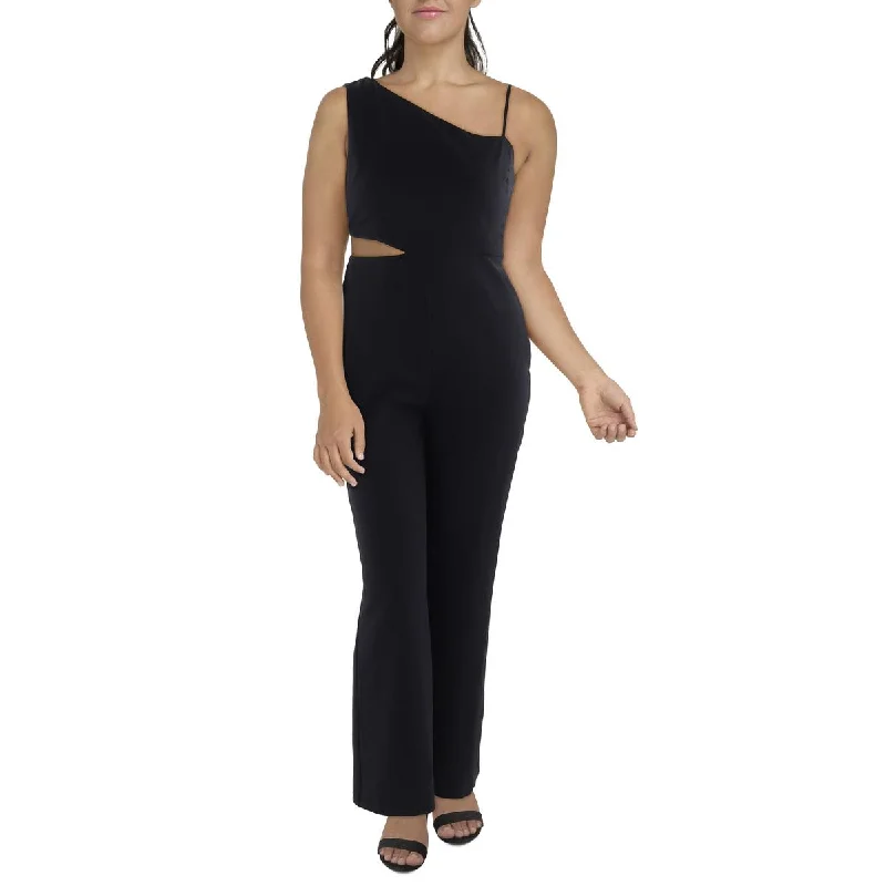 Nicole Miller Womens    One Shoulder Wide Leg Jumpsuit