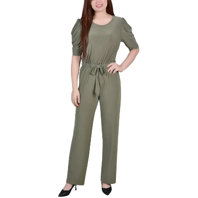 NY Collection Womens   Dressy Front Bow Jumpsuit