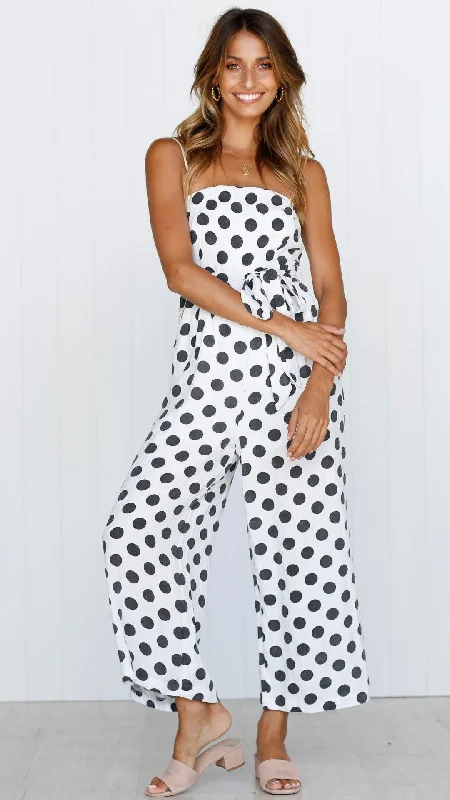 White with Black Polka Dots