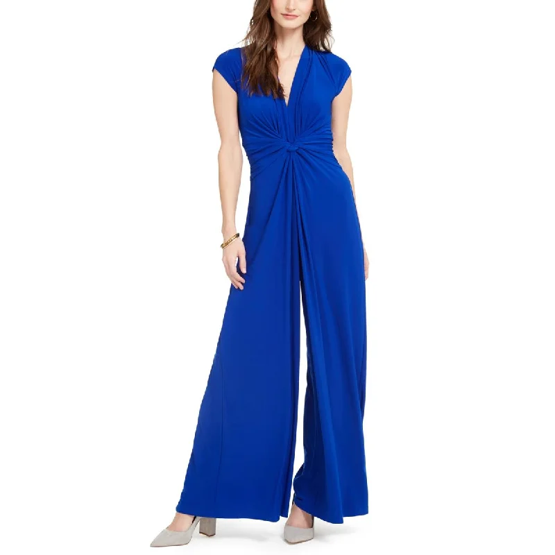 Vince Camuto Womens Pleated V-Neck Jumpsuit