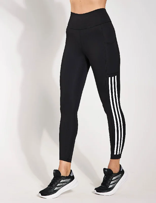 Optime 3-Stripes Full-Length Leggings - Black