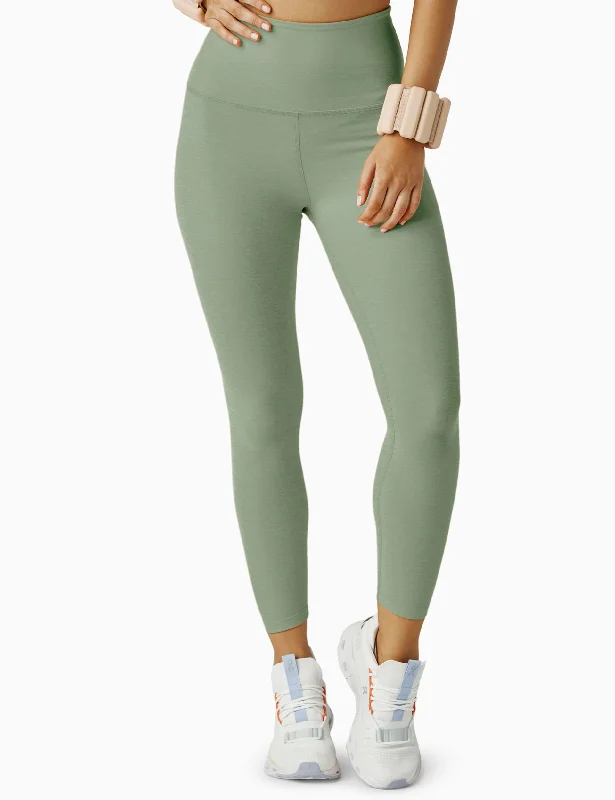 Spacedye Caught In The Midi High Waisted Legging - Minty Slate Heather