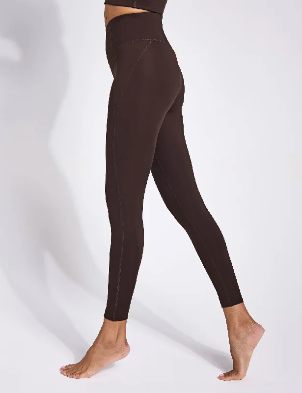 Compressive High Waisted Legging - Cocoa Bean