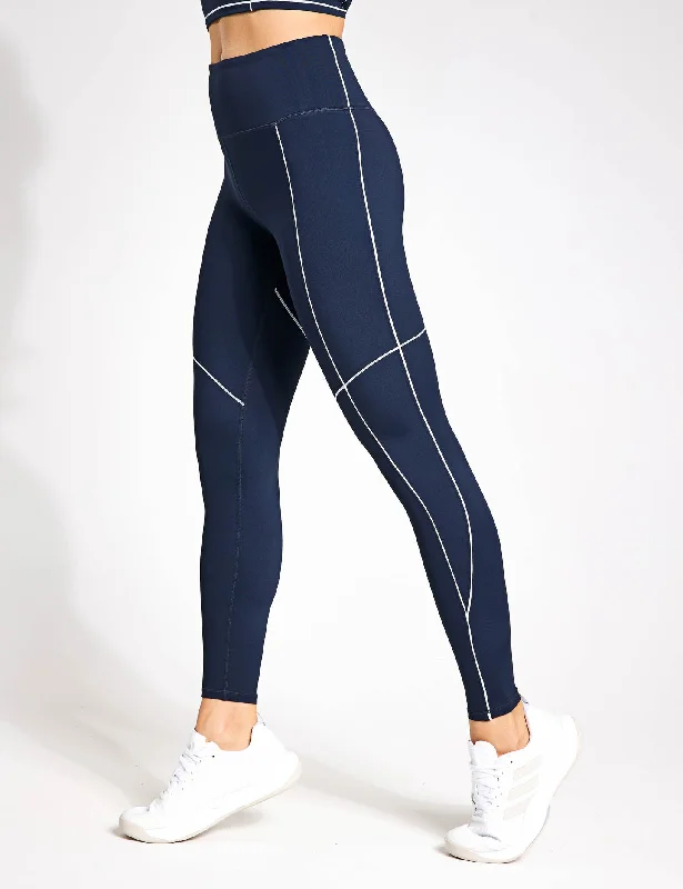 Amara Legging - Navy Blue/White