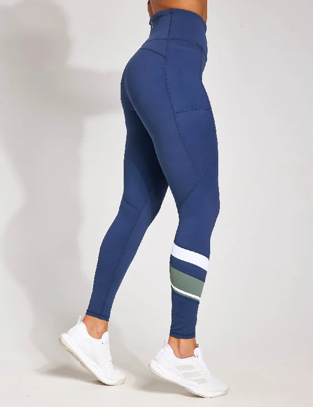 Limitless Legging - Navy-Green-White