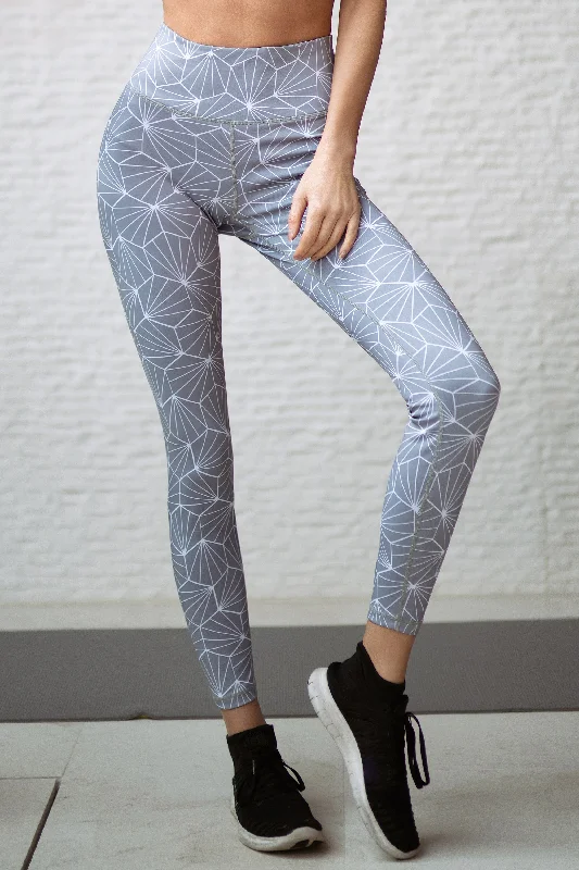 Namaste Geometric Diamond Print High Rise Active Leggings