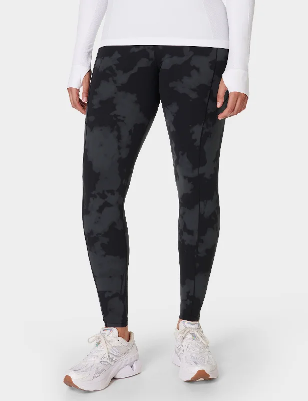 Power UltraSculpt High Waisted Gym Leggings - Black Fade Print