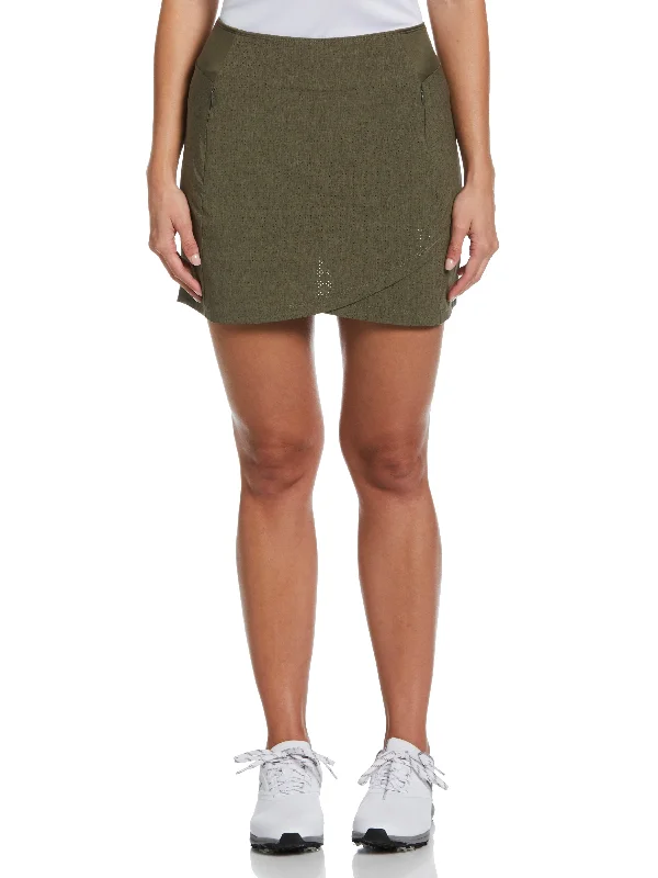 Womens 16" Heather Perforated Golf Skort