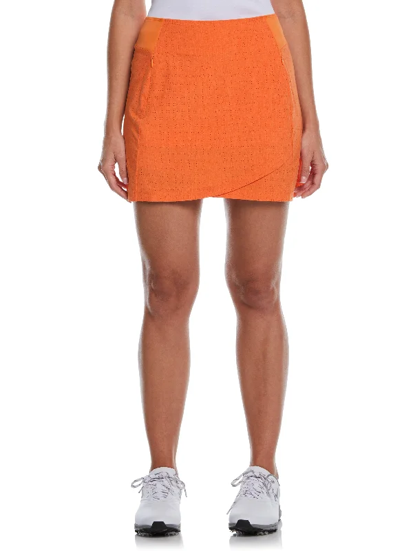 Womens 16" Heather Perforated Golf Skort