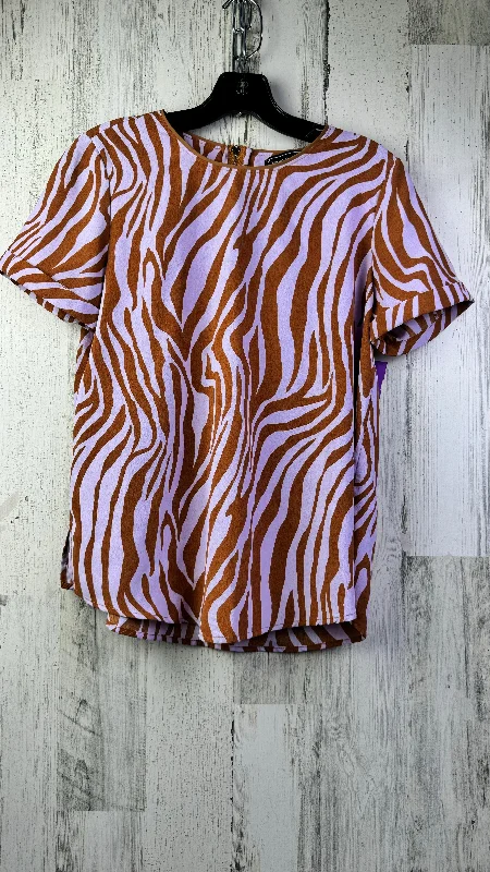 Brown & Purple Top Short Sleeve Buffalo Trading Co., Size S