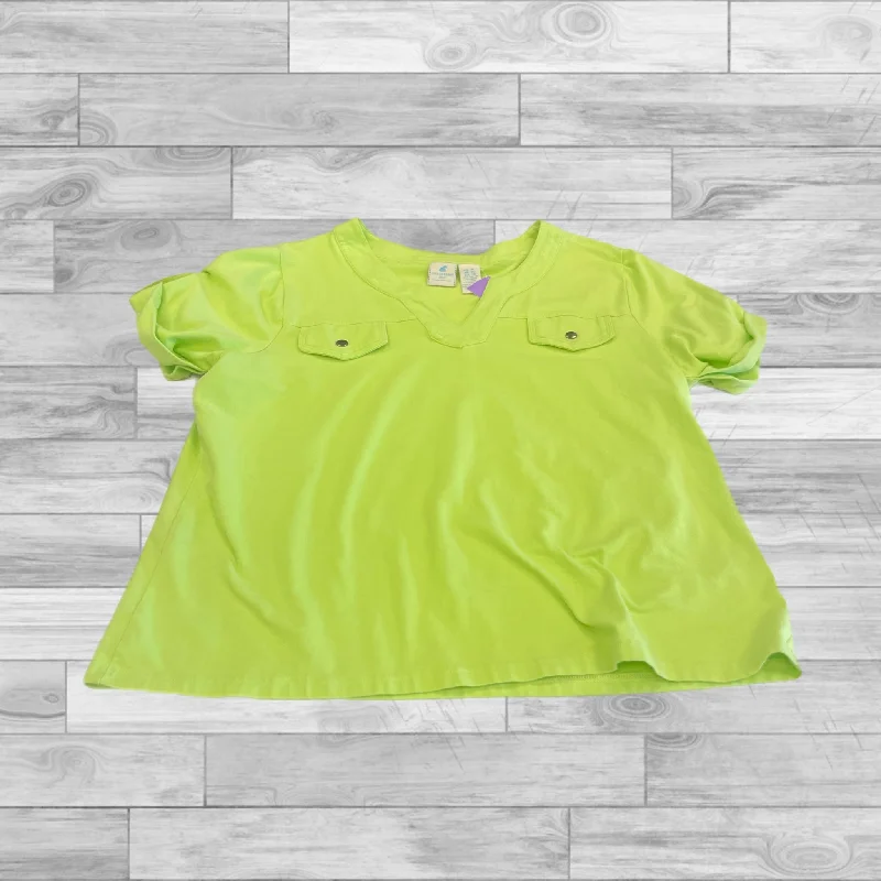 Chartreuse Top Short Sleeve Caribbean Joe, Size Xl