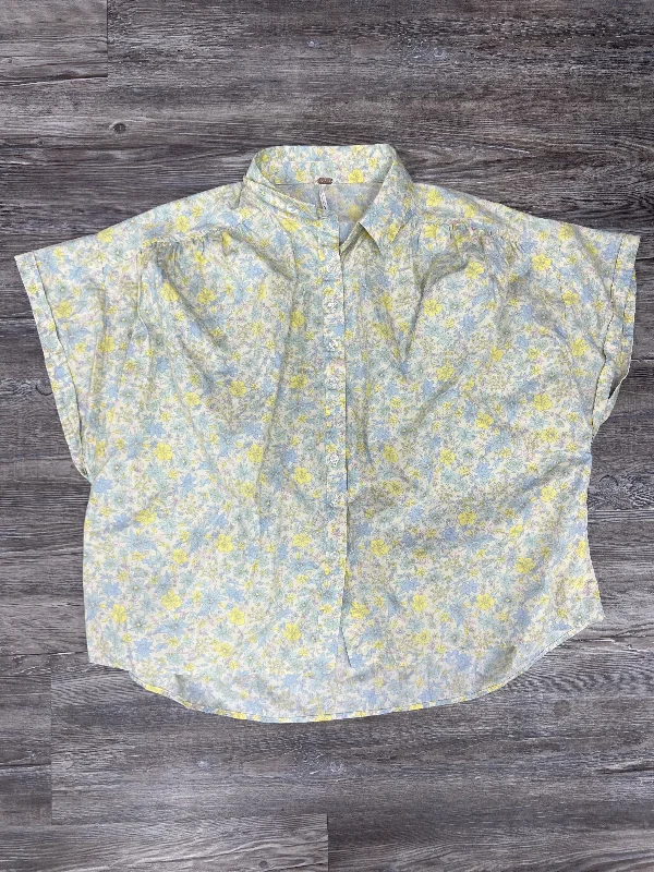 Floral Print Top Short Sleeve Free People, Size M