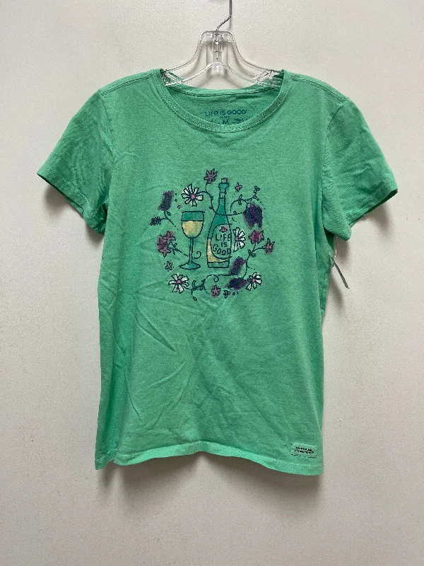 Green Top Short Sleeve Life Is Good, Size M